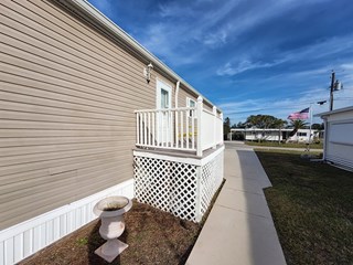 Exterior skirting and railing repaired