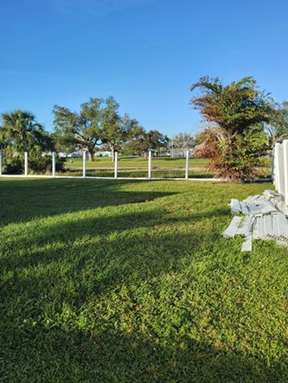 Exterior vinyl fence repair needed
