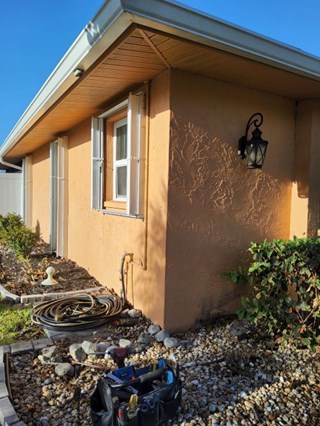 Gutter and downspout blew off of home