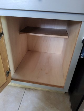 This cabinet was repaired without having to do a full cabinet removal!