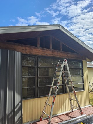 Hurricane Milton did some damage to the vinyl siding and soffit