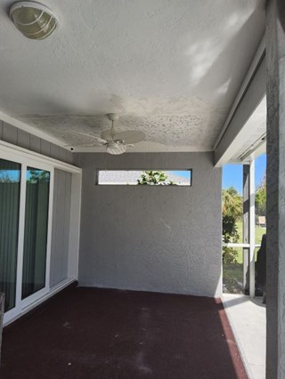 Exterior lanai ceiling removed, repaired, and ready for paint