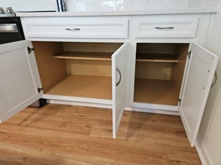 Inside kitchen cabinets