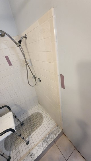 Shower before grab bar install