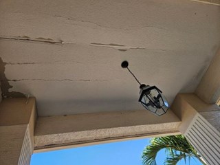 Porch ceiling damage