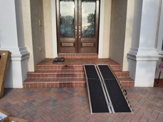 Customer needed support for going up these stairs
