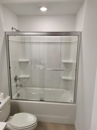 New shower door installed