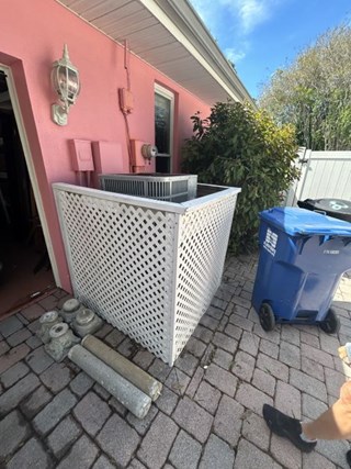 Air Conditioner Fence Installation in St Petersburg - Before