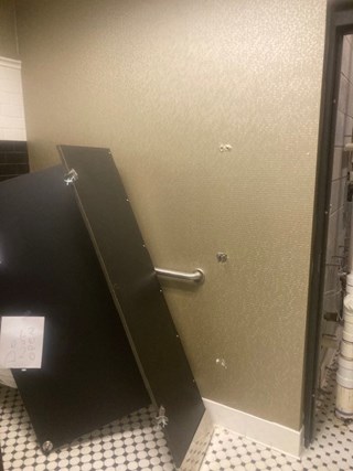 commercial bathroom stall installation snellville georgia - before handyman