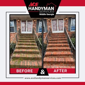 Pressure washing job in Macon, Ga - 32.888858359335586, -83.66525356127192