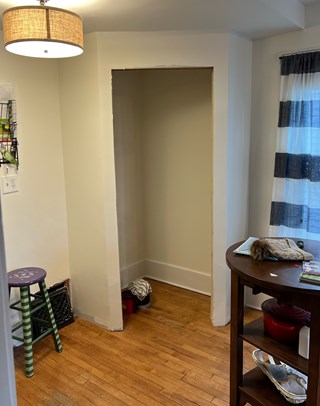 Ace Handyman Services Glen Ellyn Panty Closet Shelving Install with custom Millwork Before