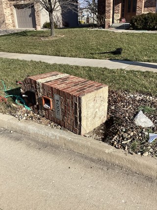 Ace Handyman Services Project Broken Brick Mailbox in Central Illinois