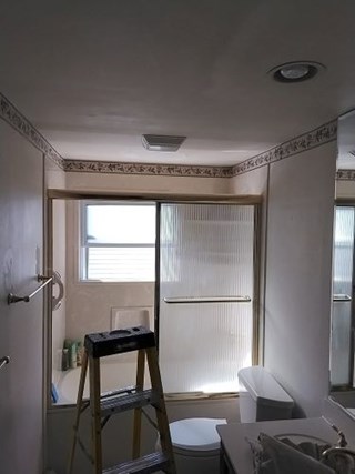 Bathroom Refresh and Wallpaper Removal in Buffalo Grove, IL - Before