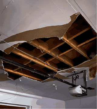 Garage ceiling patchwork and painting  in Schaumburg, IL