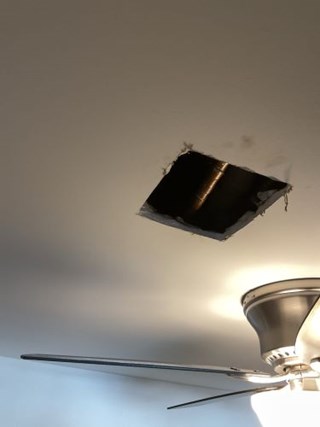 Ceiling Drywall Repair in Schaumburg, IL - Before