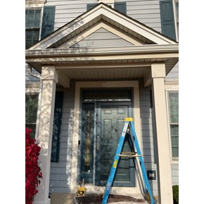 Front entry storm door install in Riverwoods IL 