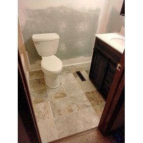 Ace Handyman Services of Lincoln Way Replaced floor and vanity