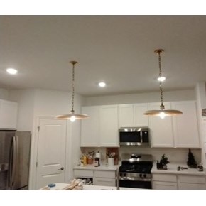 Ace Handyman Services of Lincoln Way replaced can lights with hanging lights 