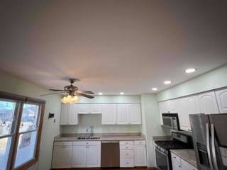 Ace Handyman Services of Lincoln Way replaced insulation and drywall, painted and installed can lights in a ceiling after