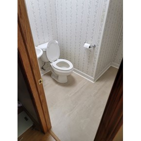 Ace Handyman Services of Lincoln Way replaced bathroom subflooring and flooring