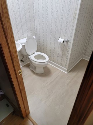 Ace Handyman Services of Lincoln Way replaced bathroom subflooring and flooring