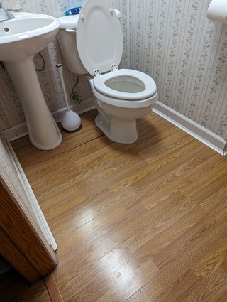 Ace Handyman Services of Lincoln Way replaced bathroom subflooring and flooring