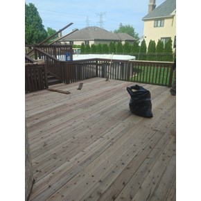 Ace Handyman Services of Lincoln Way did a lower level deck rebuild for a client in Palos Park, IL