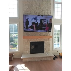 Ace Handyman Services of Lincoln Way installed a mantel & mounted a TV