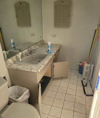 Ace Handyman Services of Lincoln Way vanity replacement, tile repair before