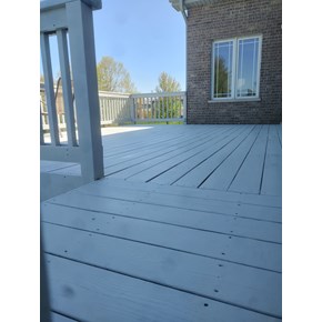 Ace Handyman Services of Lincoln Way repaired boards and painted deck