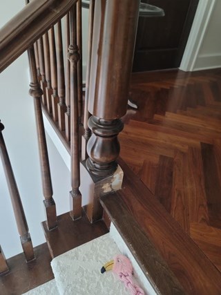 Ace Handyman Services of Lincoln Way repaired a newel before