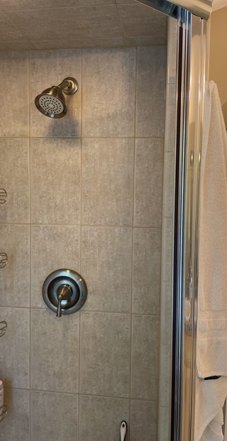 Ace Handyman Services of Lincoln Way shower head replacement before