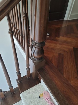 Ace Handyman Services of Lincoln Way repaired a newel after