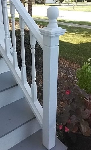 Ace Handyman Services of Lincoln Way repaired an exterior hand rail and cap after