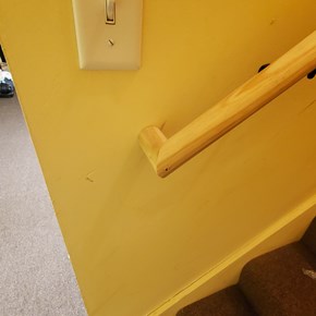 Corner hand rail install