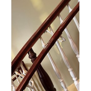Ace Handyman Services of Lincoln Way repaired and stained to match an existing broken handrail