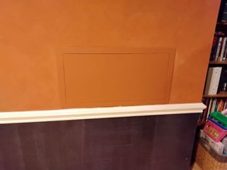 Ace Handyman Services of Lincoln Way repaired drywall, installed access panel and painted to match after