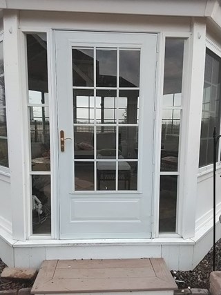 Ace Handyman Services of Lincoln Way repaired a door to remove the gap at the top