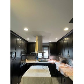Ace Handyman Services of Lincoln Way replaced a kitchen exhaust, moved recessed lights and got the ceiling ready for painting
