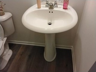 Ace Handyman Services of Lincoln Way replaced a pedestal sink with a vanity before