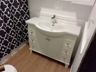 Ace Handyman Services of Lincoln Way replaced sub floor, flooring, toilet and painted a bathroom after