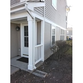 Ace Handyman Services of Lincoln Way replaced and painted the porch trim, column and railing