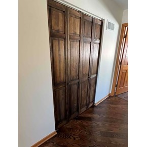 Ace Handyman Services of Lincoln Way stained and hung bi-fold doors