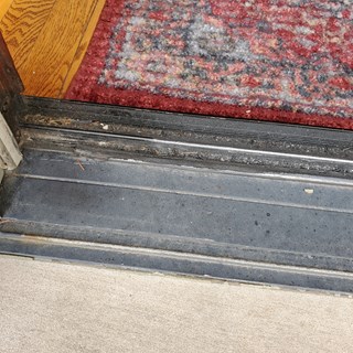 New Lenox Sliding Glass door track repair before