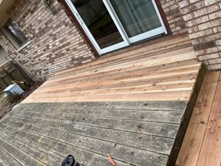 Ace Handyman Services of Lincoln Way replaced a portion of rotted decking and steps after