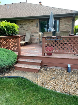 Ace Handyman Services of Lincoln Way deck power wash and stain before