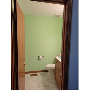 Ace Handyman Services of Lincoln Way re-painted bathroom walls and ceiling