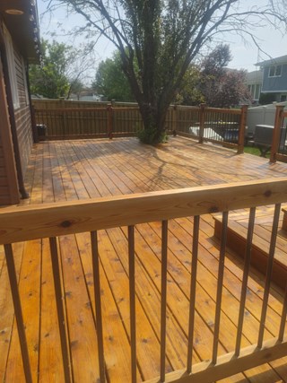 Ace Handyman Services of Lincoln Way deck refinishing after