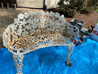 Ace Handyman Services of Lincoln Way scrapped, cleaned and re-painted two chairs and a table before