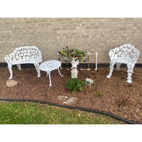 Ace Handyman Services of Lincoln Way scrapped and painted two chairs and table